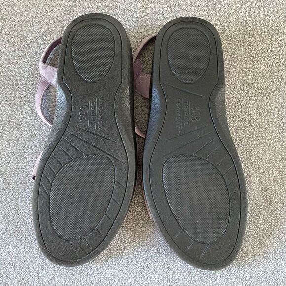 SAS Womens 9 Duo Quarter Strap Leather Sandal Shoes Purple Glitter Sparkle - Picture 6 of 8